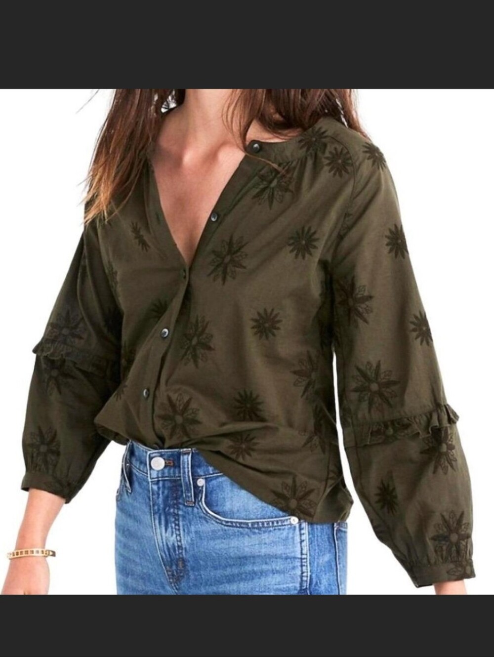Madewell Embroidered Bubble Shirt